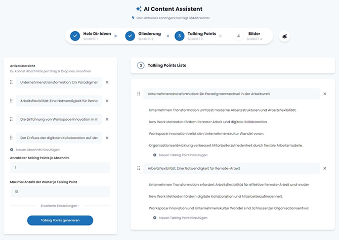 AI Content Assistent Schritt 3